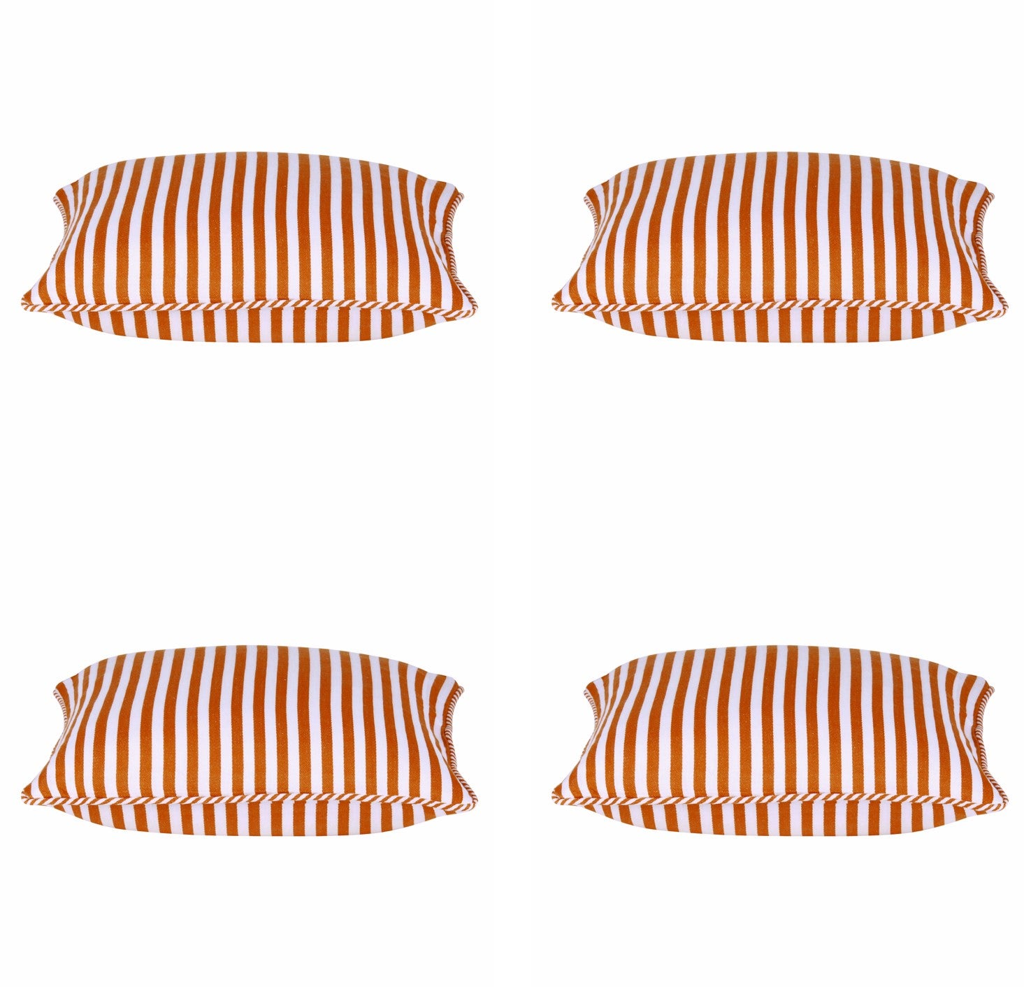 Dandi Pack of 4 Orange & White Striped Nautical Cushion Covers 40x40cm - SuperSaverAU - view 1