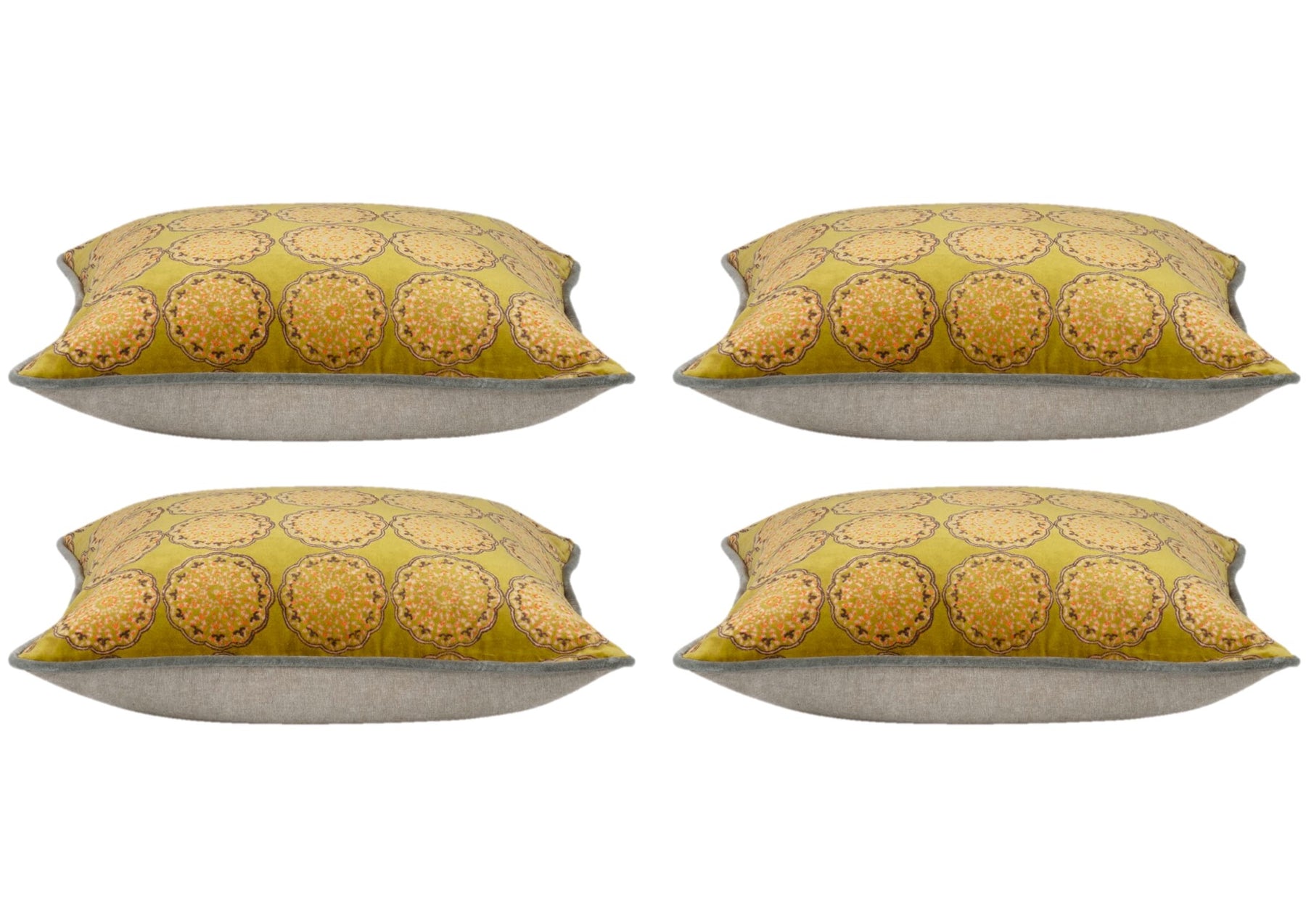 Duffy Mustard Square Cushion Covers - Pack of 4, 40cm x 40cm, Modern Design - SuperSaverAU - view 1