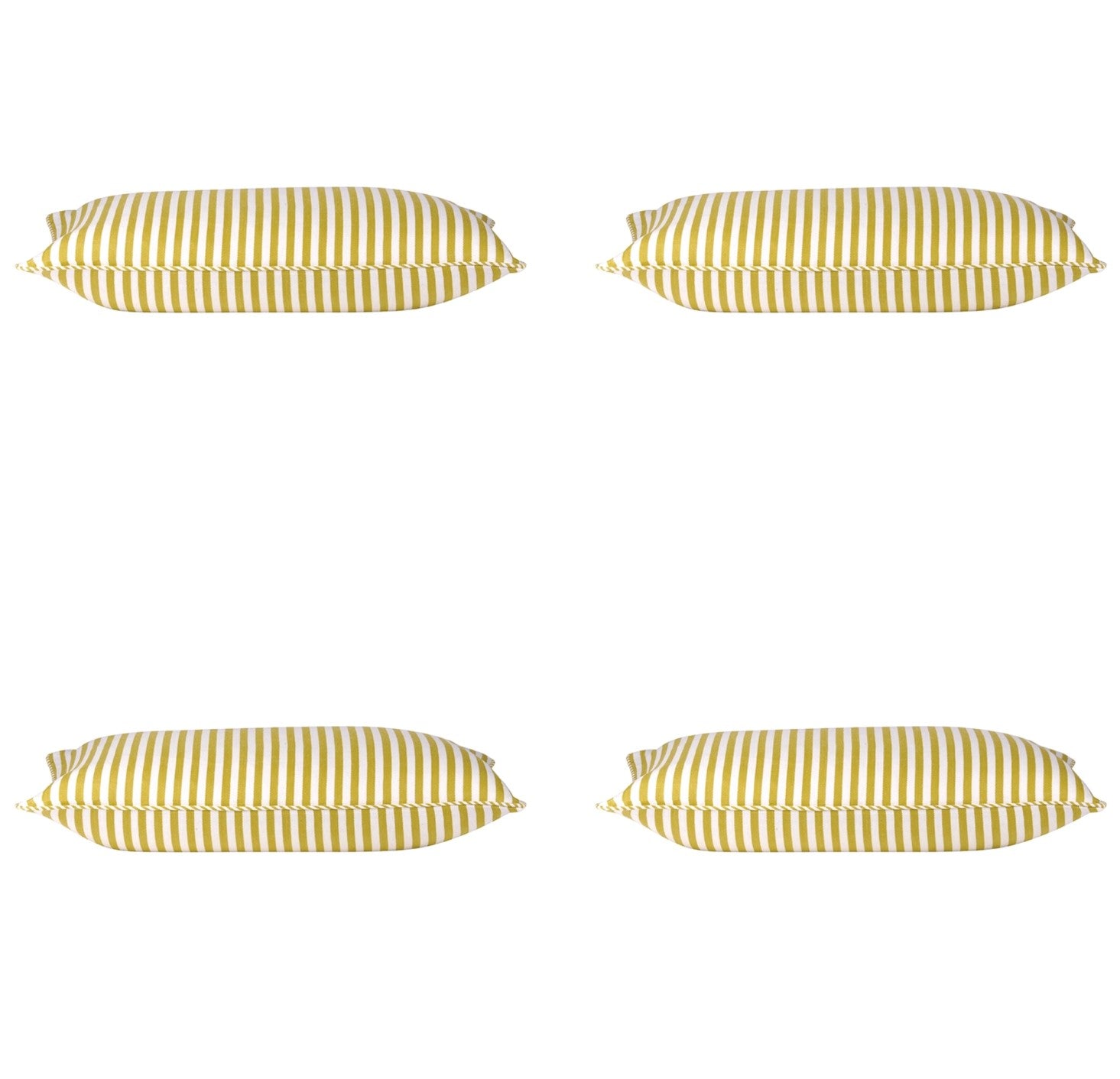 Dandi Pack of 4 Mustard Yellow & White Rectangle Cushion Covers 35cm x 60cm - SuperSaverAU - view 1
