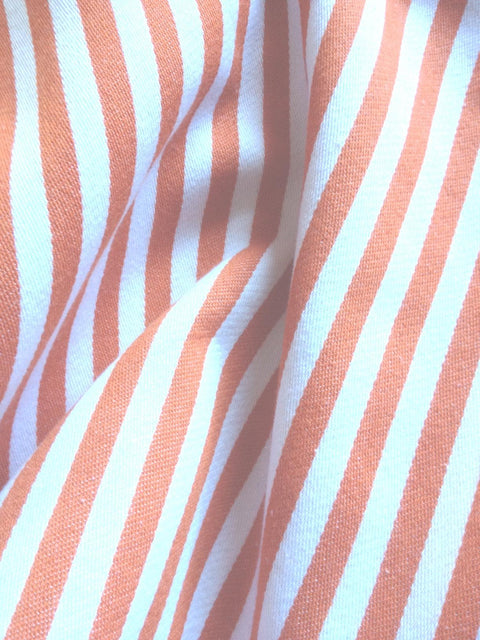 Dandi Orange & White Rectangle Cushion Cover 35cm x 60cm - Nautical Striped Design - SuperSaverAU - view 1
