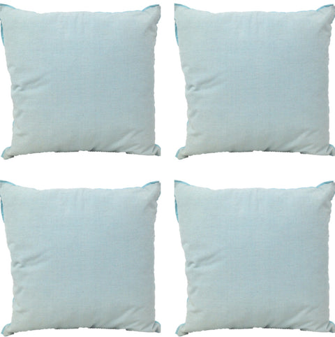 Frida Aqua Blue Cushion Cover 50cm x 50cm - Rustic Linen Look, Zipper Closure - SuperSaverAU - view 1