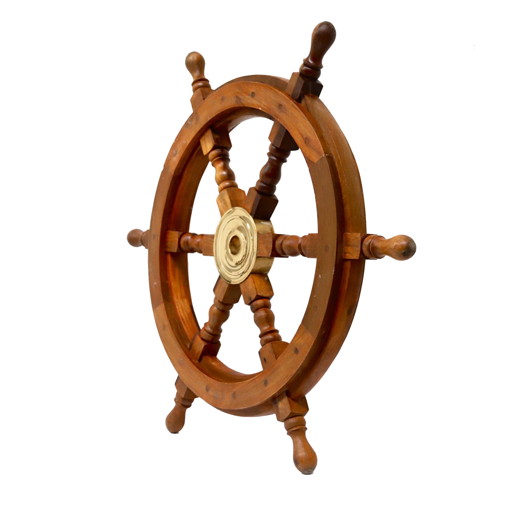 Ship Wheel 450 mm - Hand Crafted Natural Wood Home Decor & Collectable - SuperSaverAU - view 2
