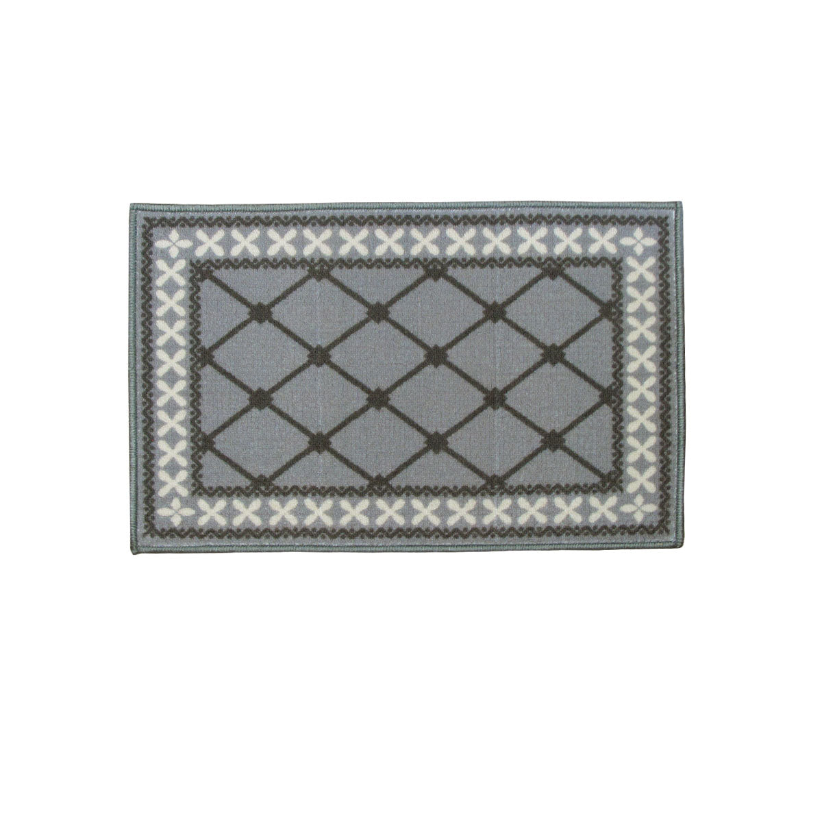 Mason Rubber Backed Bath Mat 40 x 60cm - Lattice Design in Grey - SuperSaverAU - view 1