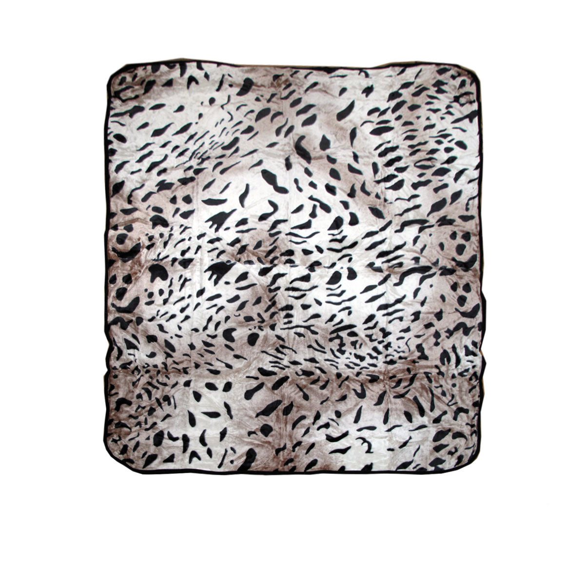 Faux Mink Blanket Queen 200x240 cm - Jaguar Animal Skin Pattern, 450gsm - SuperSaverAU - view 1