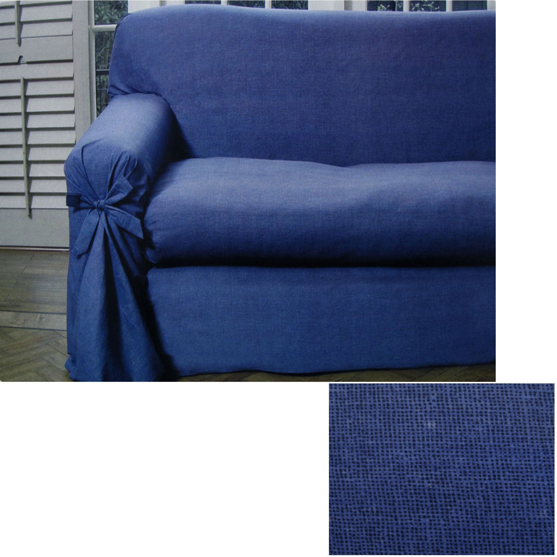 Navy Blue Dots Sofa Cover for 1-2 Seater 230x360cm - SuperSaverAU - view 1