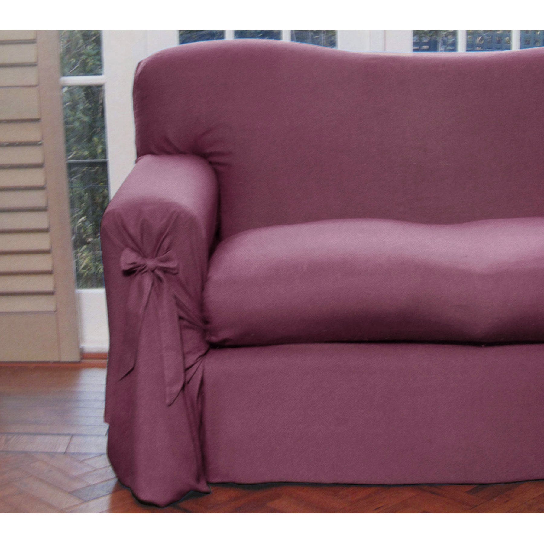 Mauve Sofa Cover 2 to 3 Seater 230x420cm - Polyester Cotton - SuperSaverAU - view 1
