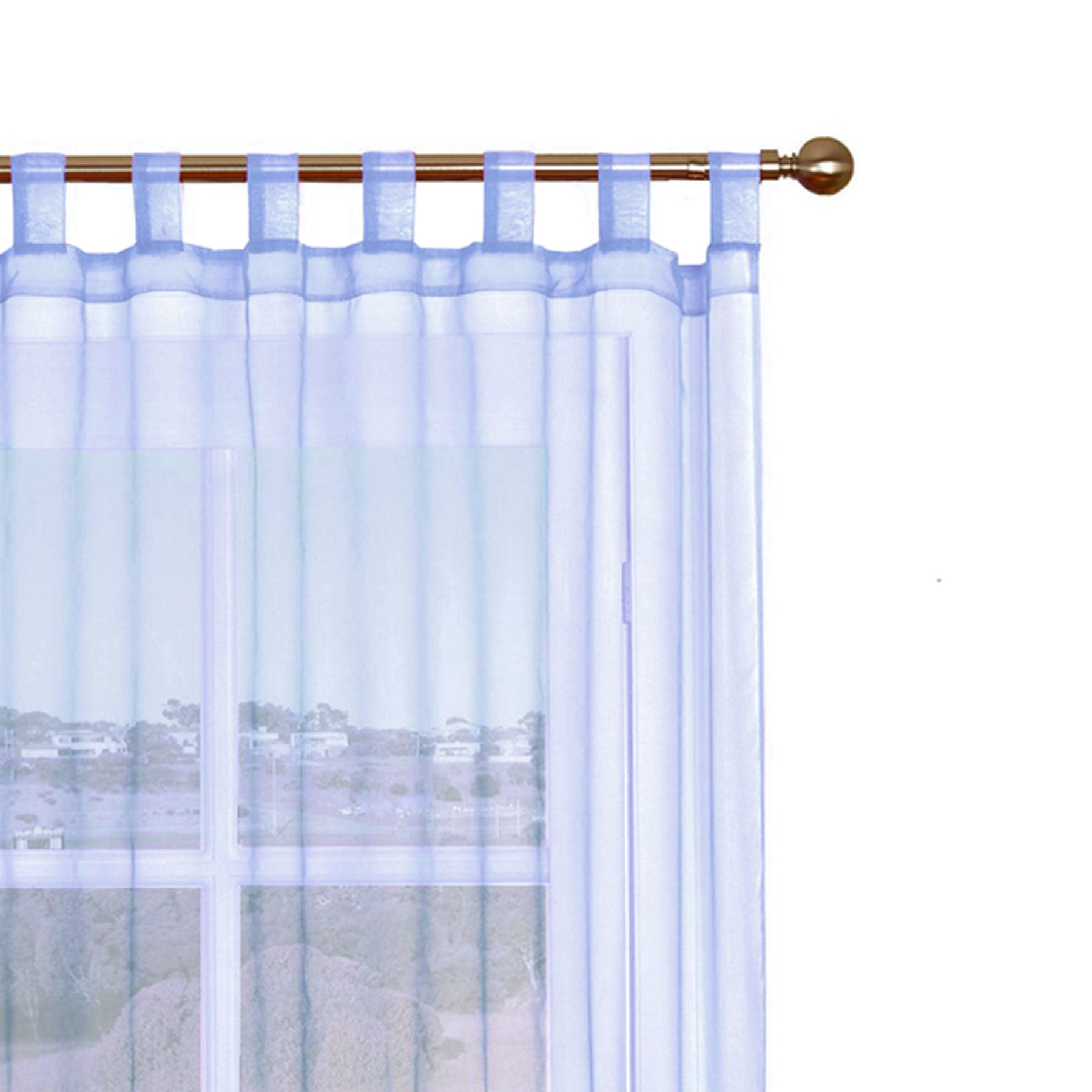 1 Piece Organza Tab Top Curtain 110 x 213 cm Blue - Lightweight Polyester - SuperSaverAU - view 1