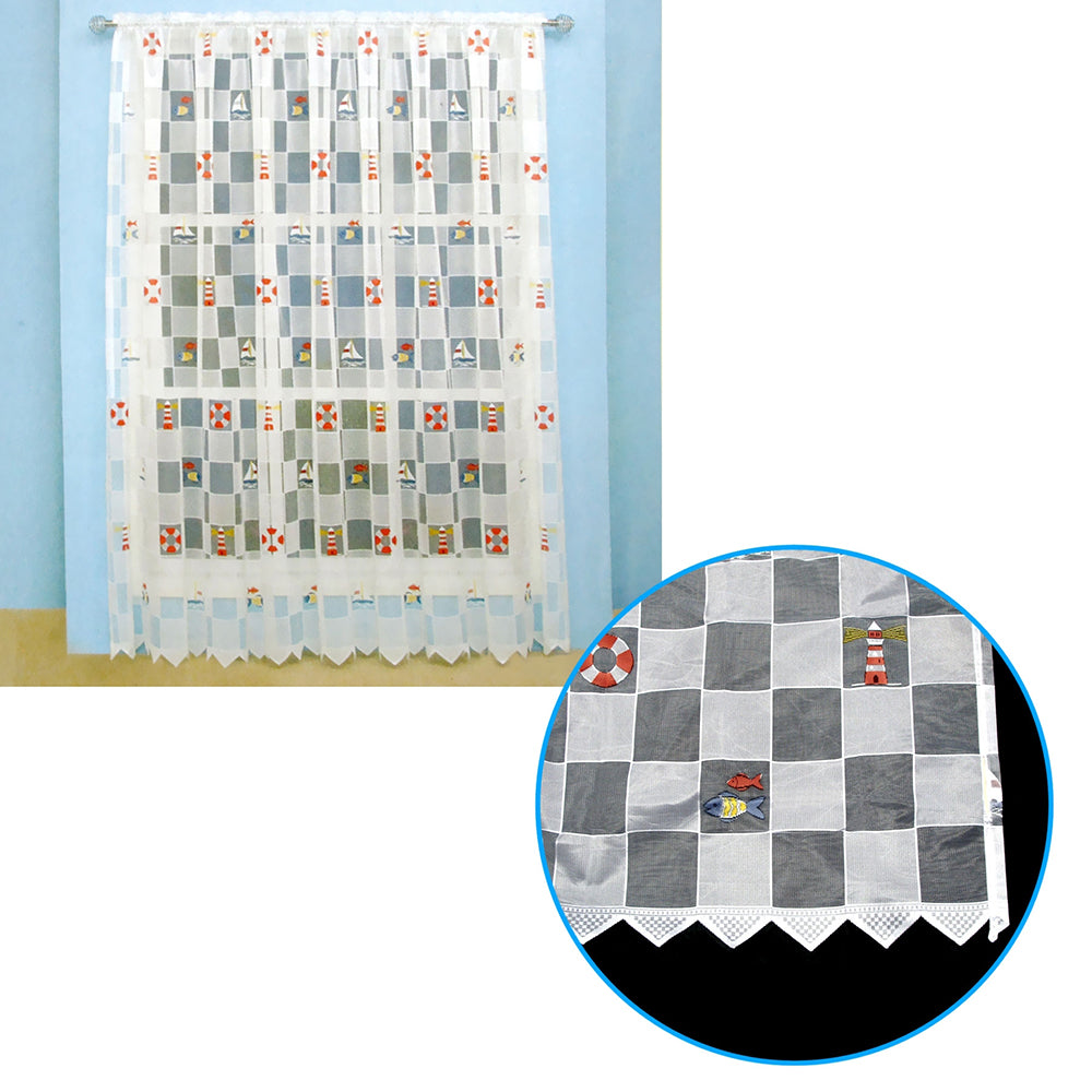 One Piece Kids Cute Sheer Lace Curtain 300 x 213cm Under The Sea Design - SuperSaverAU - view 1