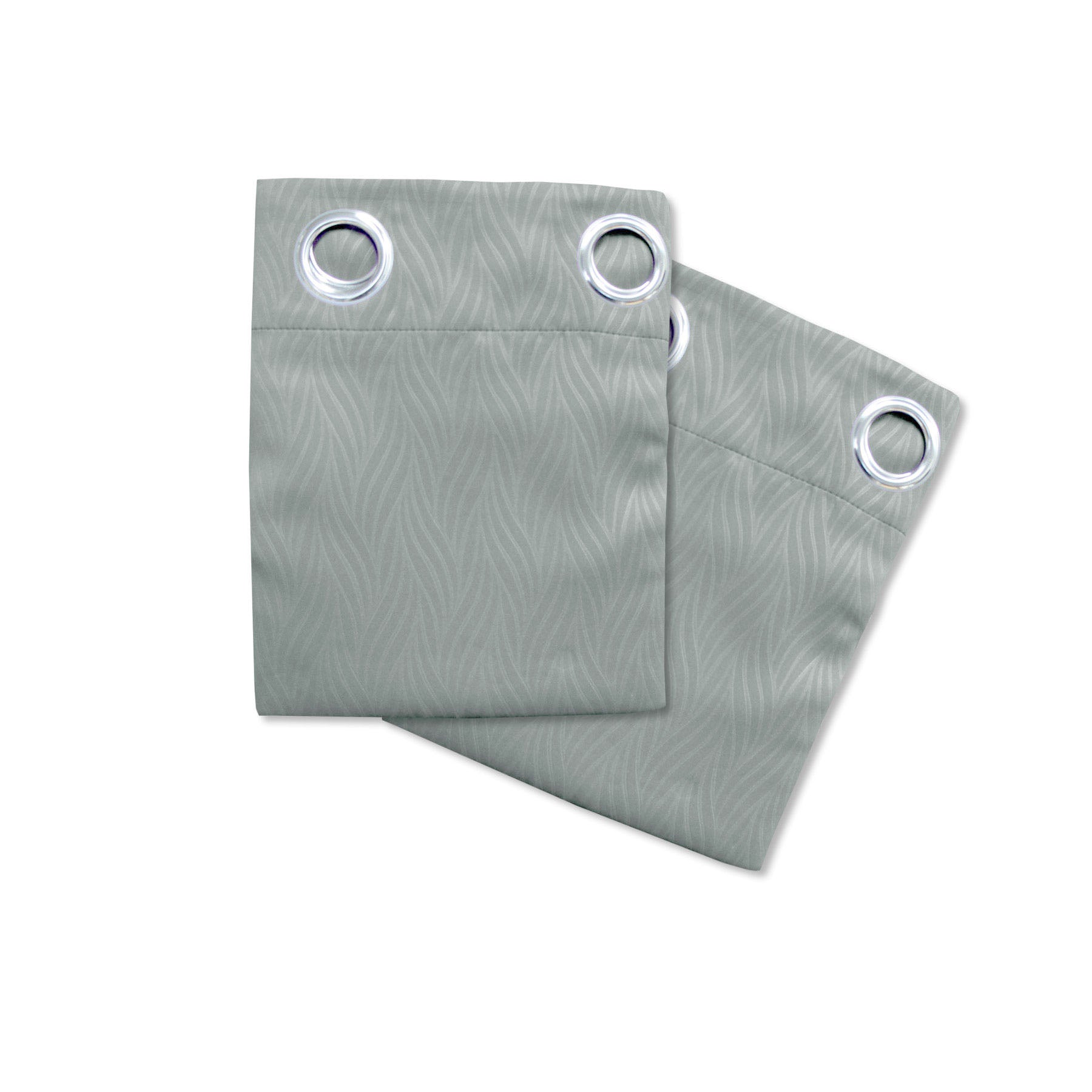 Blockout Embossed Eyelet Leaf Curtains Grey - 2 x 140 x 223 cm - SuperSaverAU - view 1