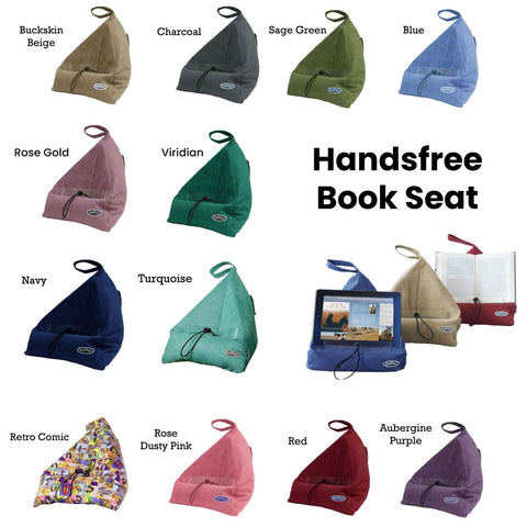 Book Seat Handsfree Book Tablet Holder - 27 x 37 cm - Molds to Any Angle - Charcoal - SuperSaverAU - view 1
