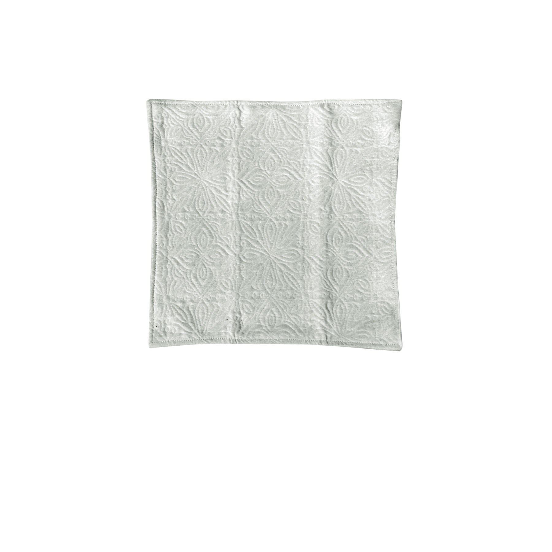 Tessa Embossed Cushion Cover 40 x 40 cm - Floral Design, Zip Closure, Beige - SuperSaverAU - view 1