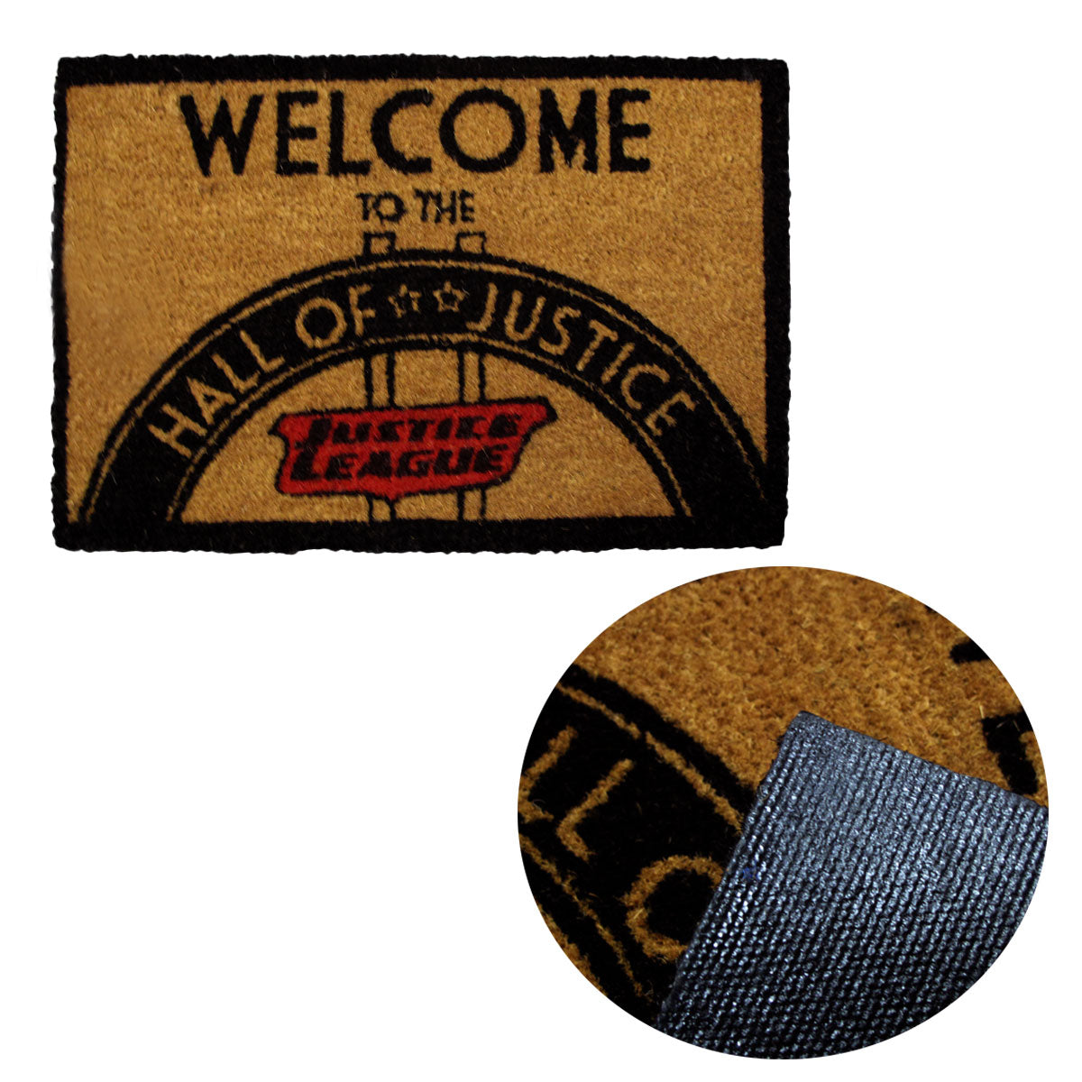 DC Comics Coir Door Mat - Hall Of Justice 60 x 40cm, Textured Design, Durable - SuperSaverAU - view 1