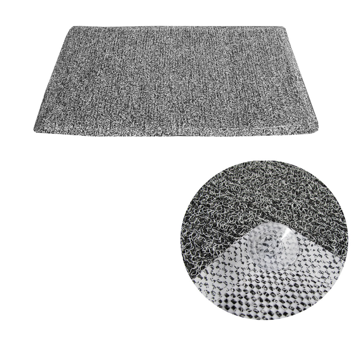 Loofah Shower Mat 40 x 70 cm - Fast Drying Rubber with Suction Cups - Black - SuperSaverAU - view 1