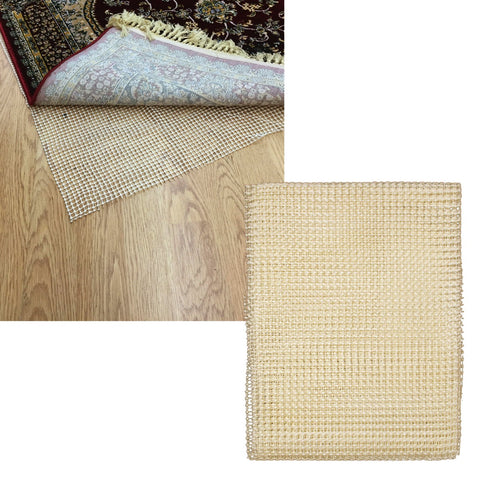 Non-slip Rug Underlay Cream Large 155x223 cm - Durable PVC, Hand Washable - SuperSaverAU - view 1