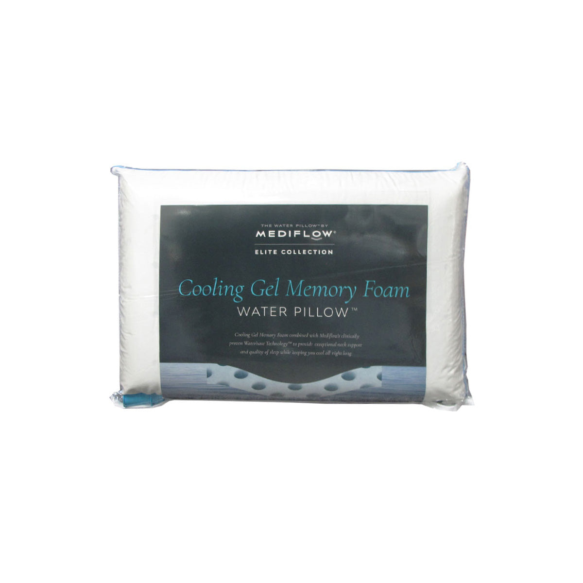 Mediflow Elite Cooling Gel Memory Foam Water Pillow with Adjustable Support - 44 x 66cm