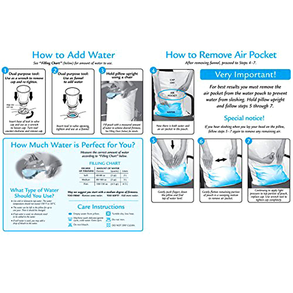 Mediflow Adjustable Waterbase Pillow for Neck Pain Reduction, Standard 51 x 71 cm - SuperSaverAU - view 3