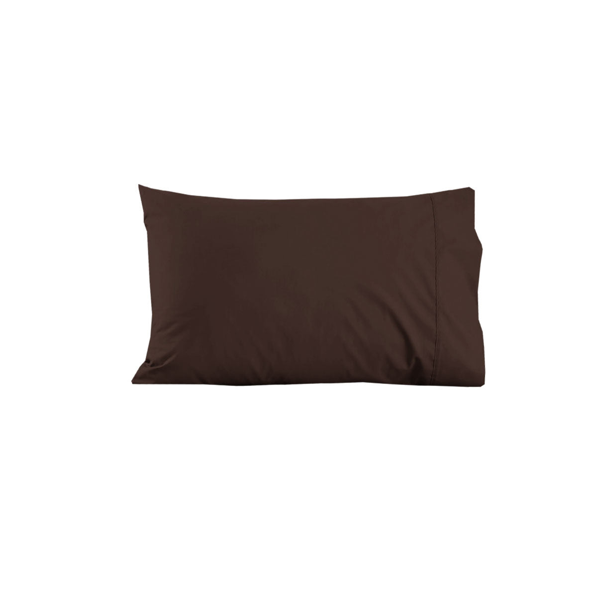 310TC Polyester Cotton Standard Pillowcase 48 x 73 cm - Solid Colour Chocolate - SuperSaverAU - view 1