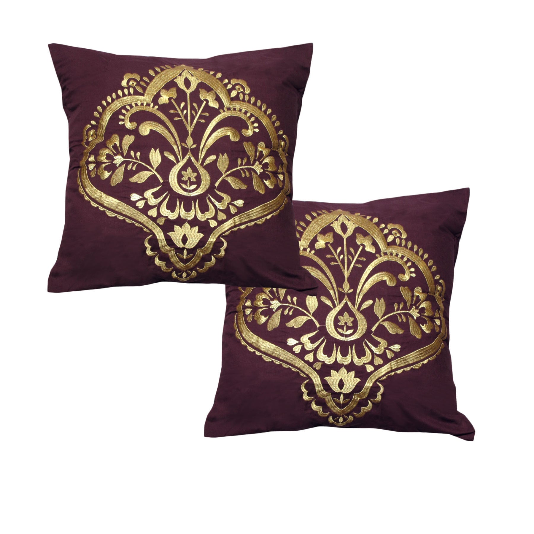 Henna Plum European Pillowcases 65 x 65 cm - Oriental-Inspired Design - SuperSaverAU - view 1