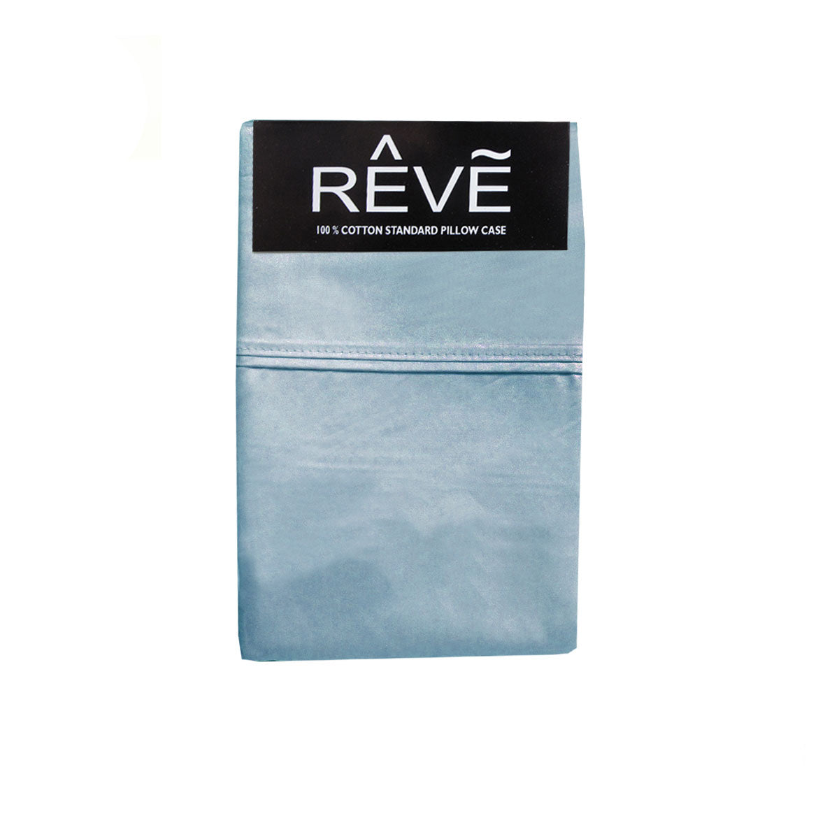 Pair of Reve 100% Cotton Standard Pillowcases 48 x 74 cm Solid Stone Blue - SuperSaverAU - view 1