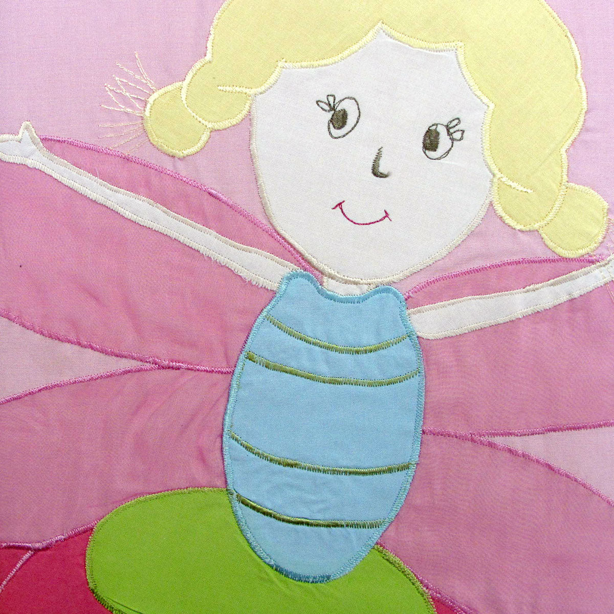 Fairies Embroidered Quilt Cover Set Single - 140 x 210 cm, Soft Polyester Cotton - SuperSaverAU - view 2