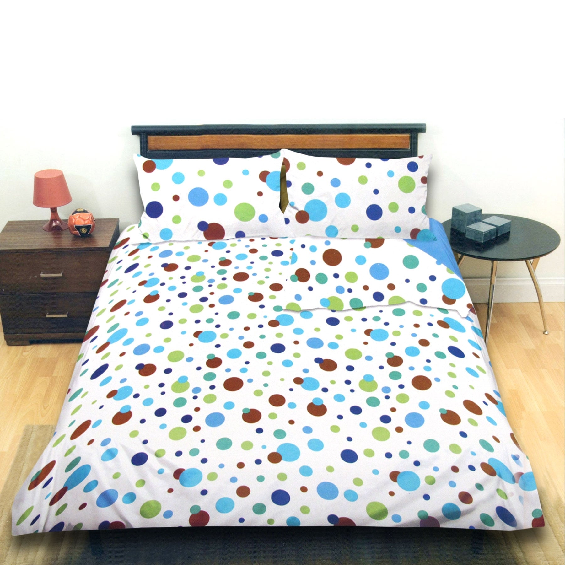 Galaxy Dots Blue Quilt Cover Set Queen - Dotted Print, Polyester Cotton Blend - SuperSaverAU - view 1