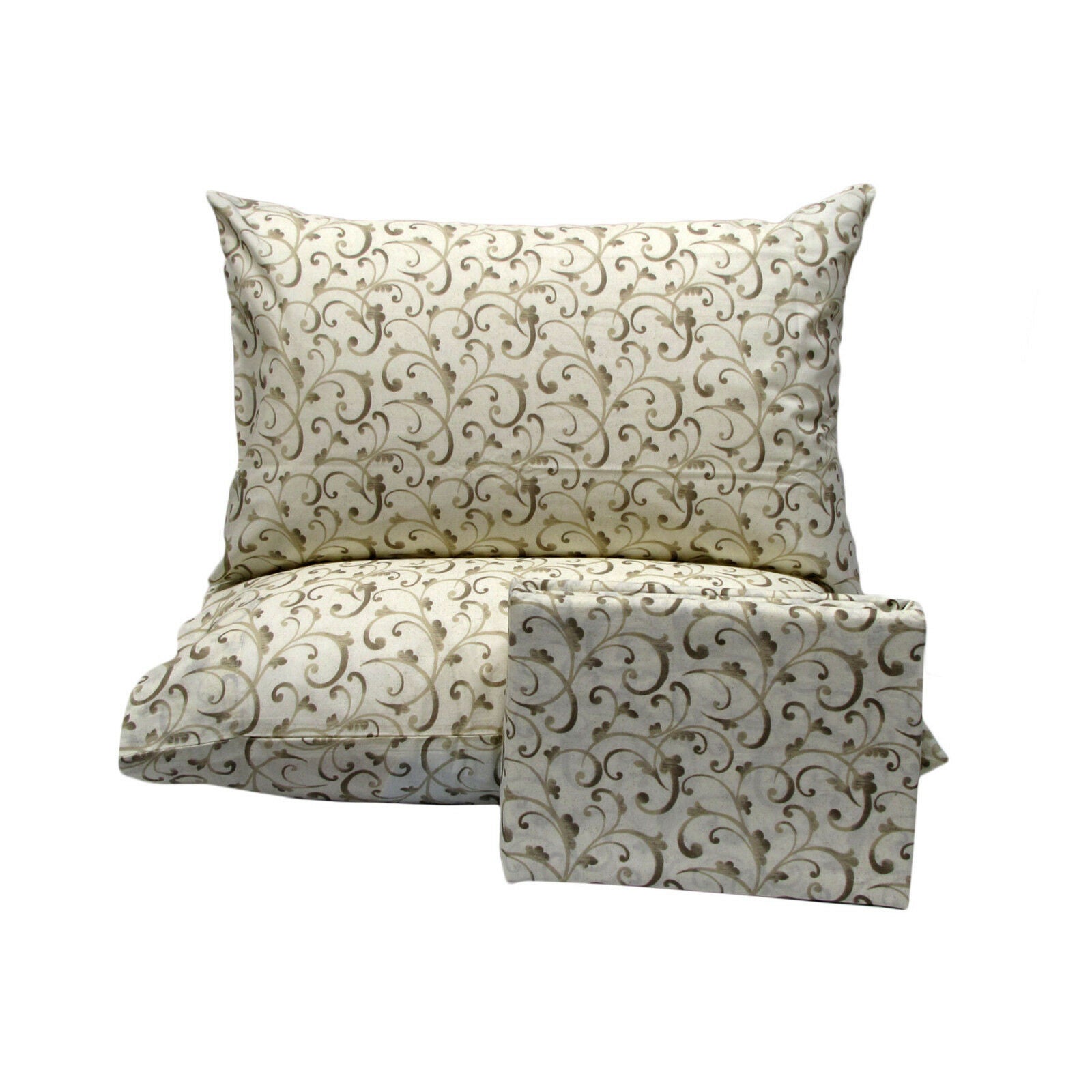 Luna Swirls Cream Quilt Cover Set King - Checked/Swirls Design, Easy Care - SuperSaverAU - view 1