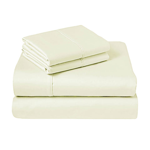 Fusion Cotton Percale Sheet Set 310TC Ivory King - Durable & Breathable - SuperSaverAU - view 1