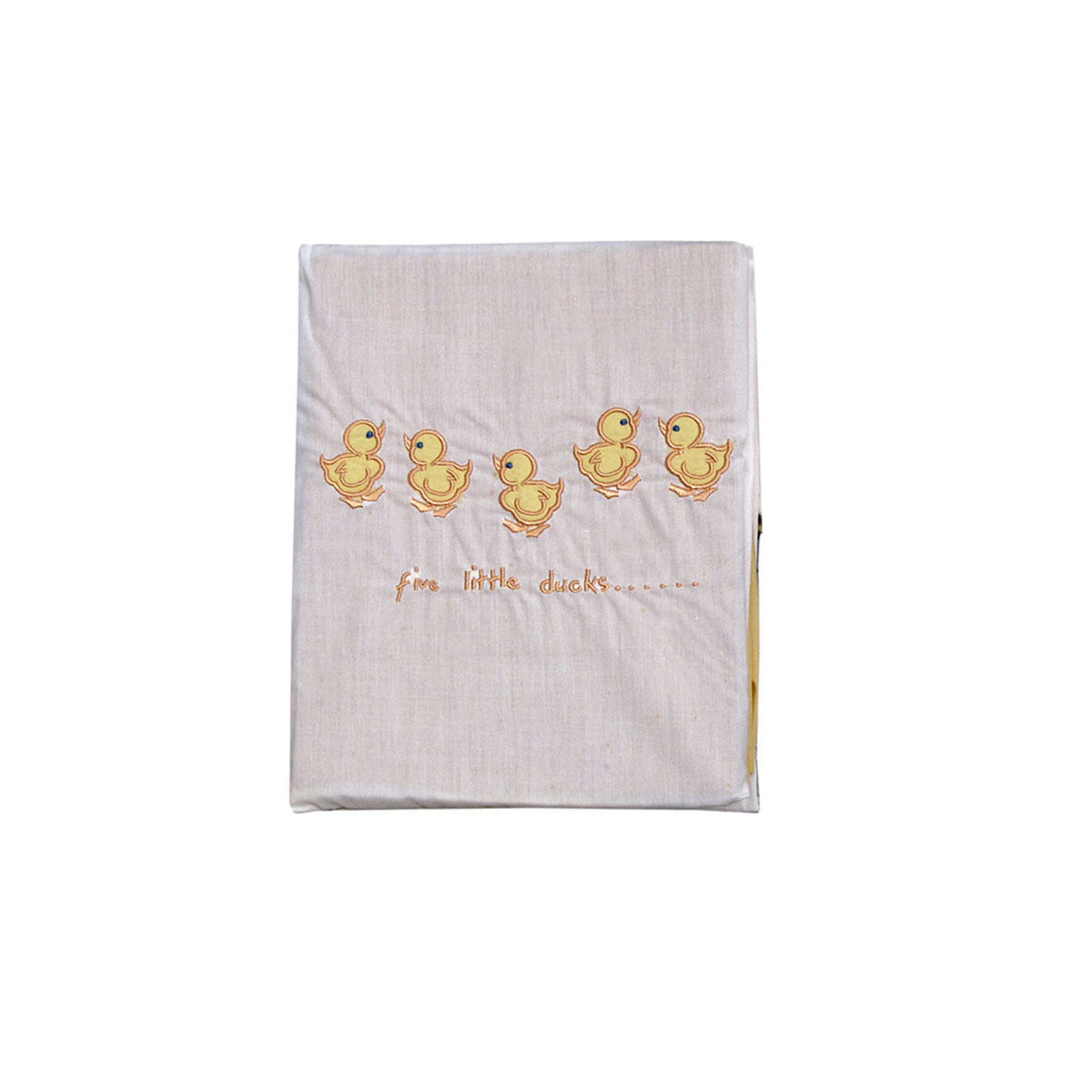 Five Little Ducks Embroidered Bassinet Size Sheet Set - 76x96cm, Polyester Cotton - SuperSaverAU - view 1