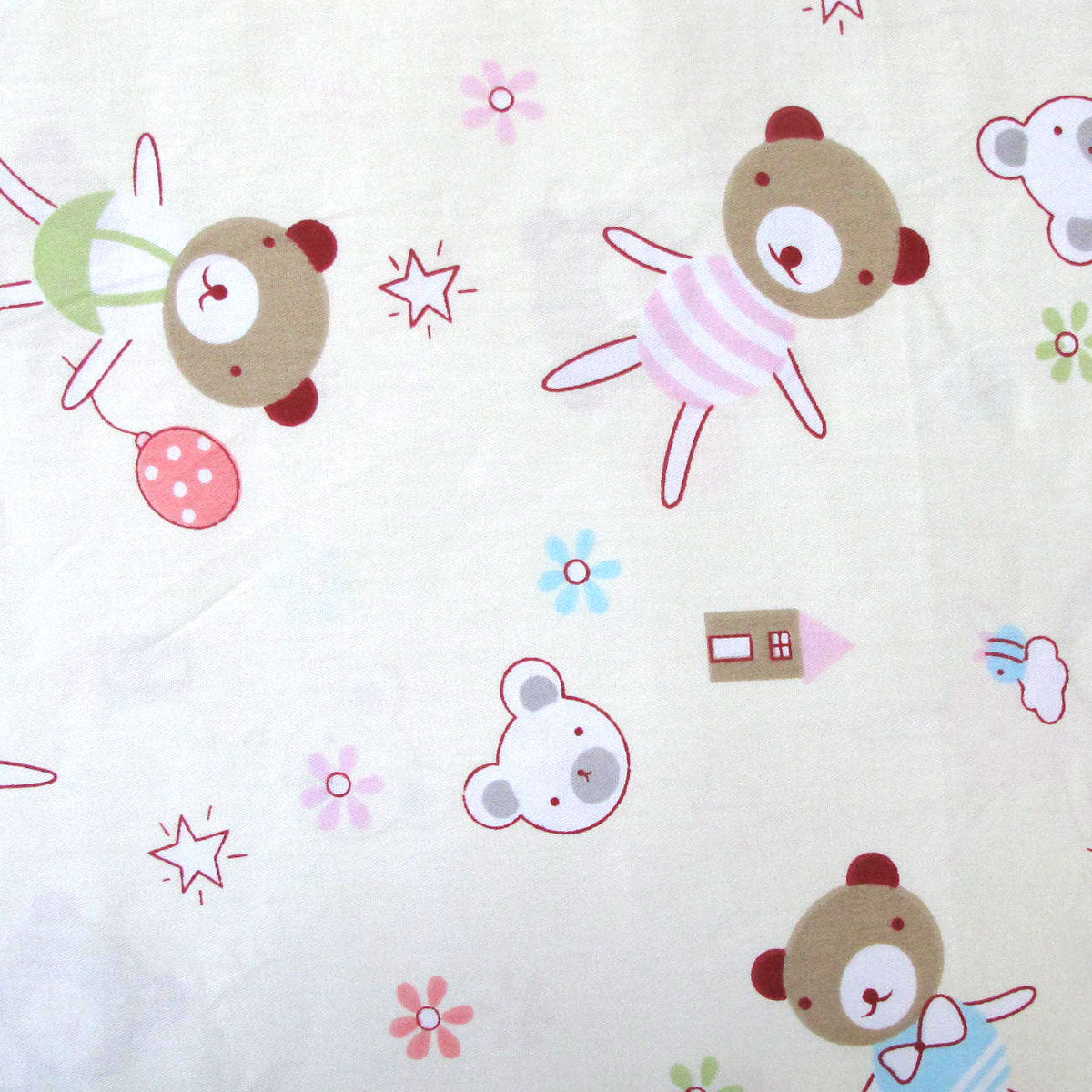 Bear Fashionista Baby 100% Cotton Printed Sheet Set Cot Size - Bear Print Design - SuperSaverAU - view 2