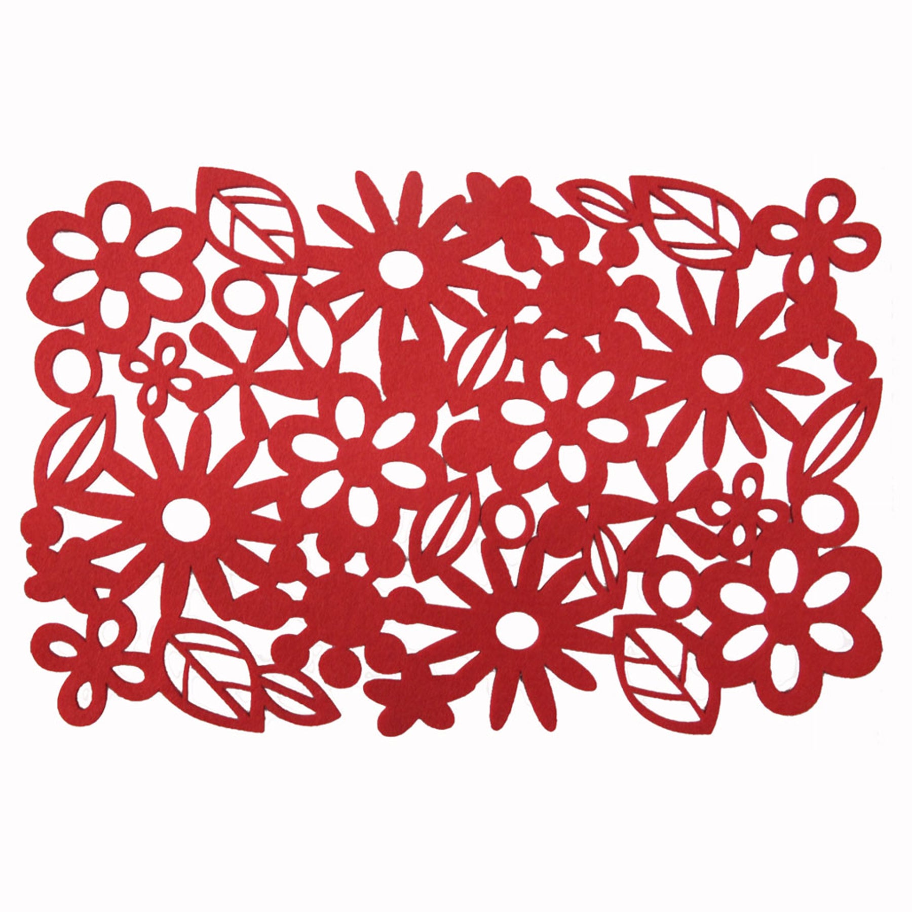 Choice Set of 4 Red Felt Rectangular Table Placemats - 30 cm x 40 cm - SuperSaverAU - view 1