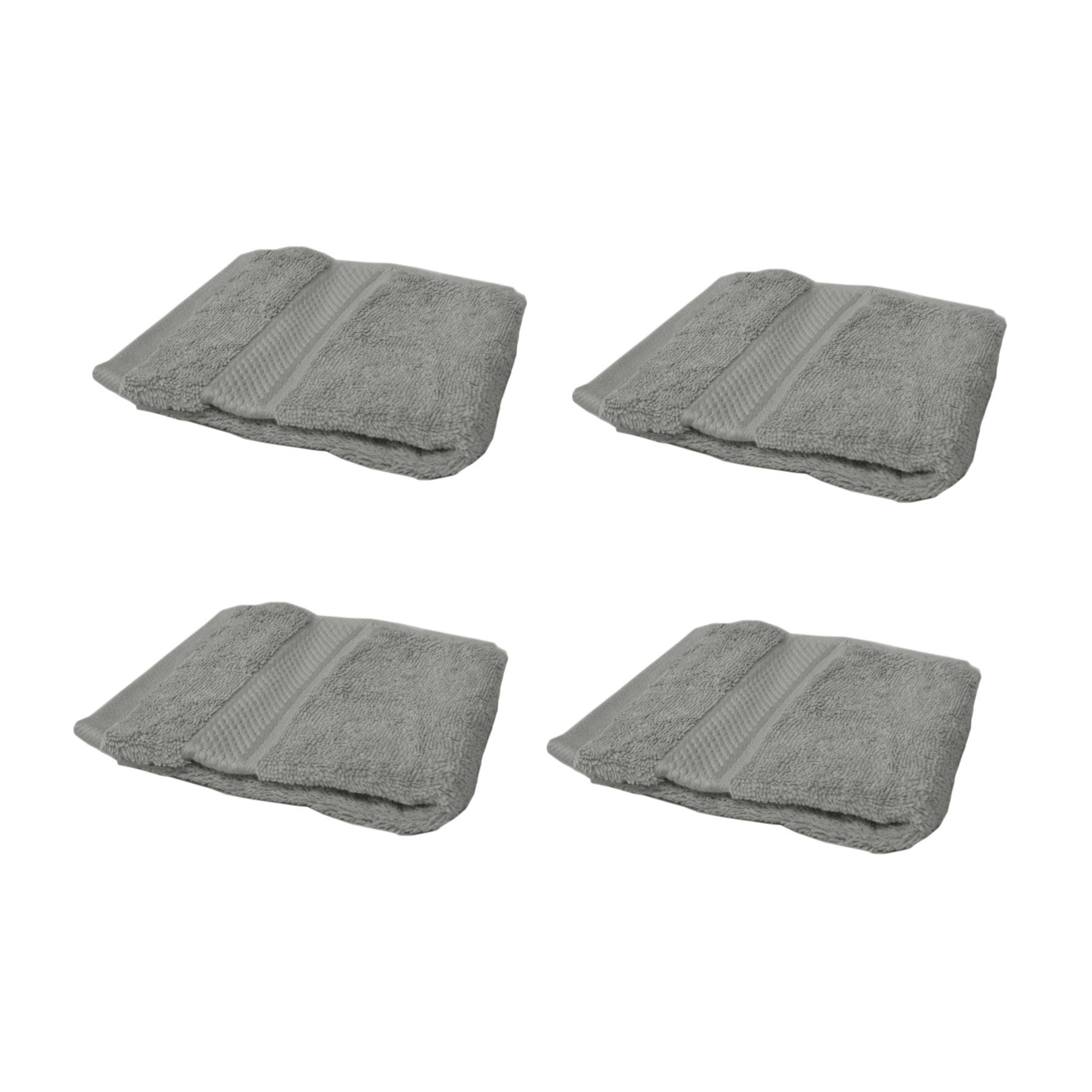 Perfect Touch Set of 4 100% Cotton Face Washers 33x33cm Charcoal - SuperSaverAU - view 1