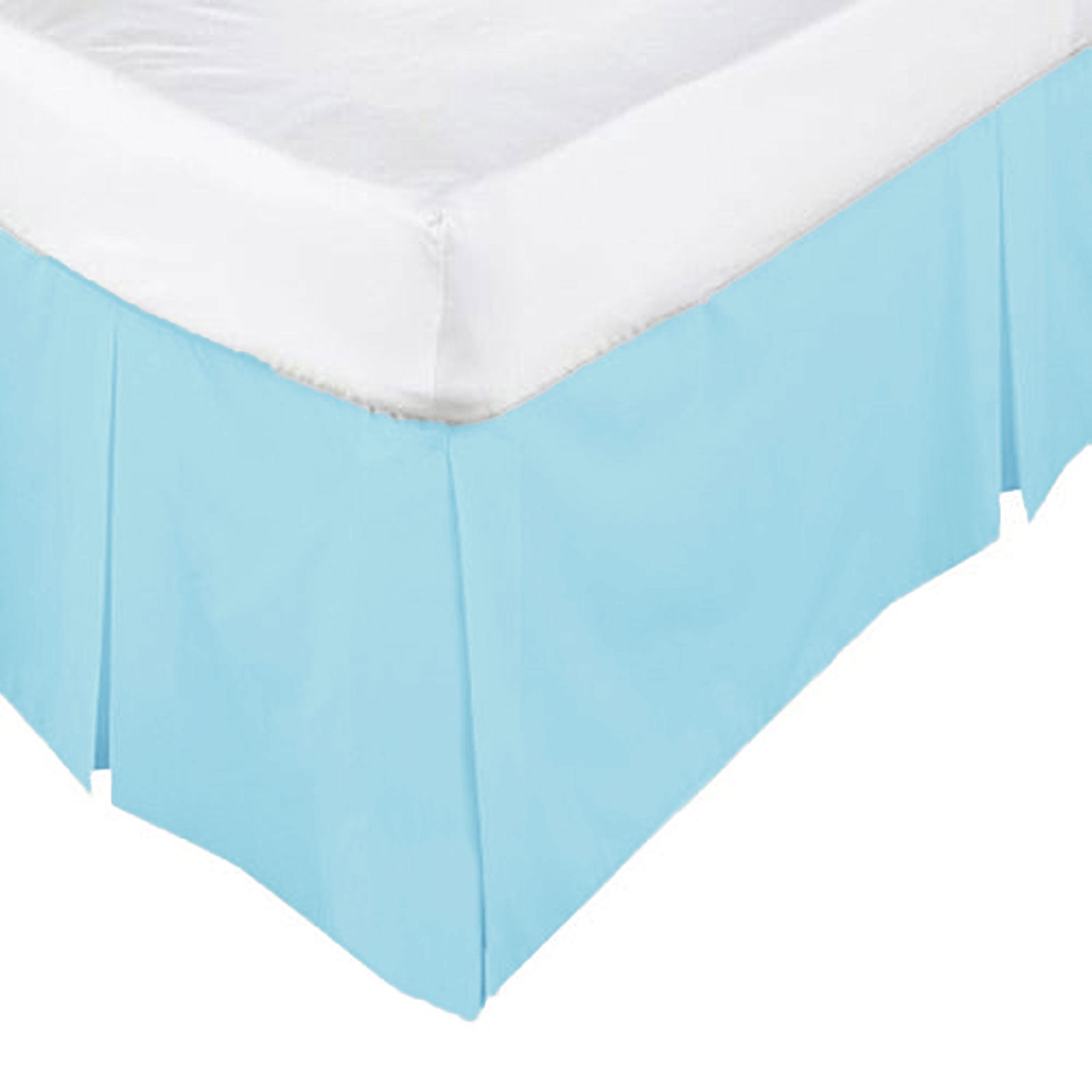 ASSUN Box Pleated Valance Aqua, 182cm x 203cm x 33cm, Machine Washable - SuperSaverAU - view 1