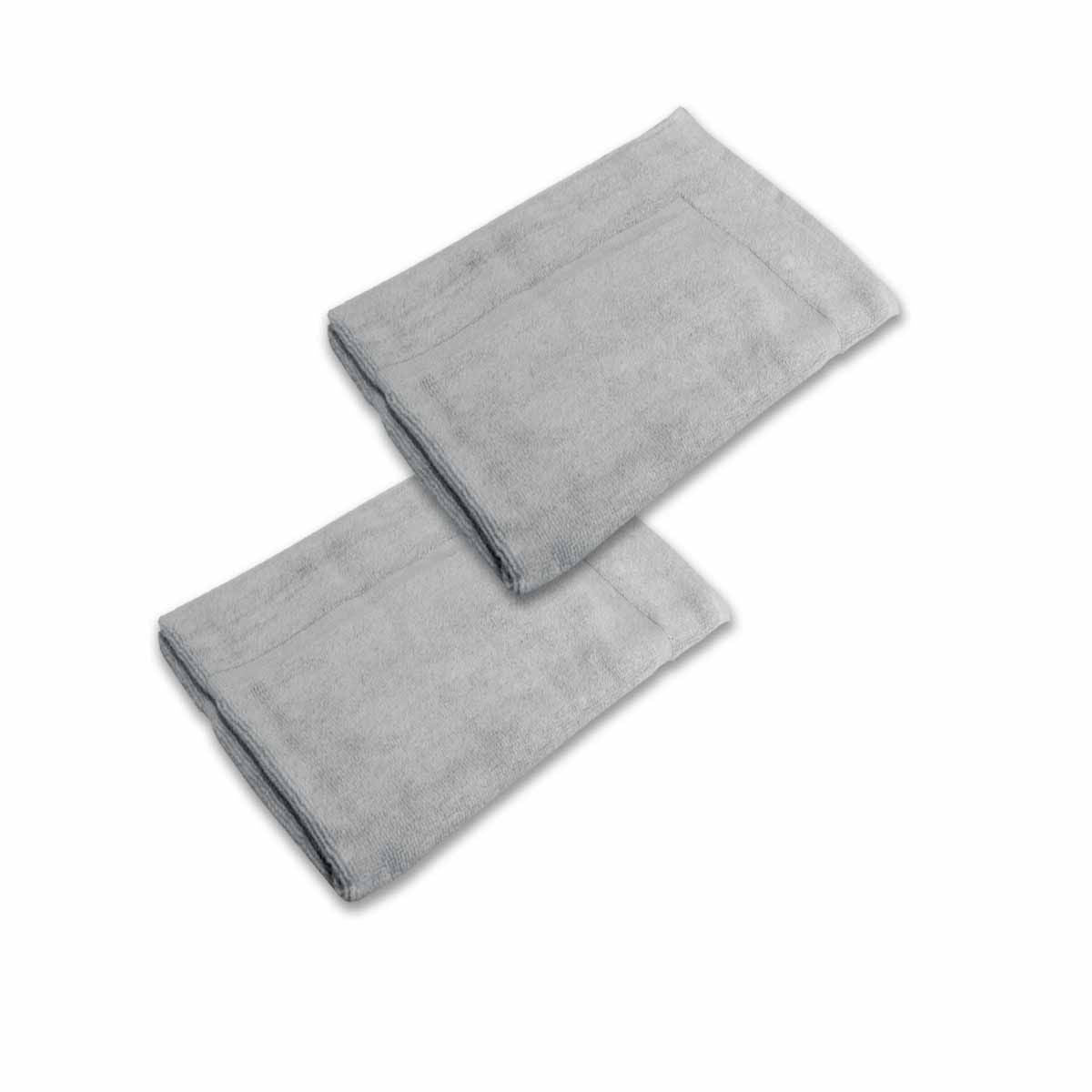 800GSM Set of 2 Cotton Bath Mats 50 x 70 cm Silver - SuperSaverAU - view 1
