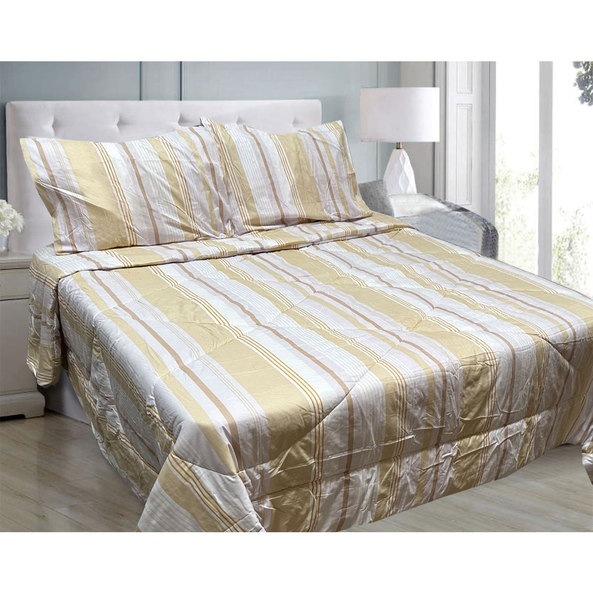 Hotel Living 3 Pce Light Weight Microfiber Comforter Set Queen/King - Reversible - SuperSaverAU - view 1