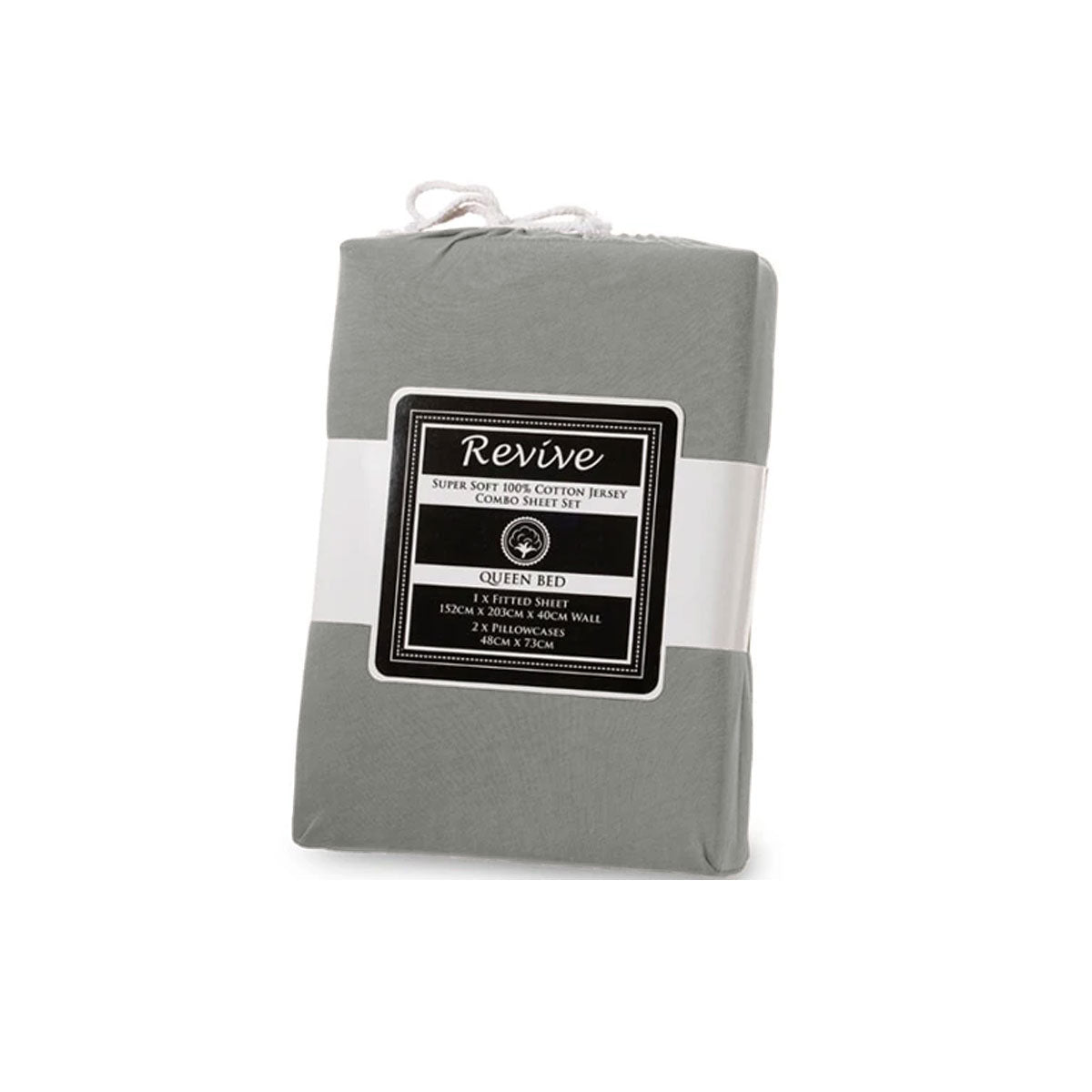 Revive 100% Cotton Jersey Super Soft 3 Pce Fitted Sheet Combo Set King 40cm Wall - SuperSaverAU - view 1