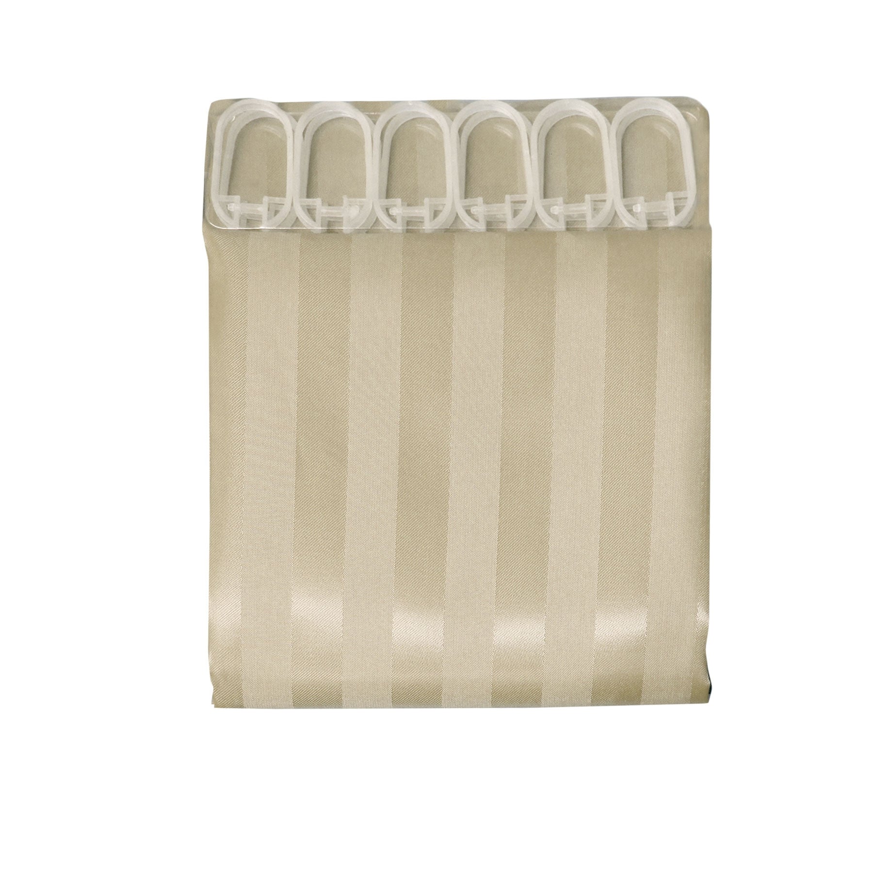 Jacquard Stripe Shower Curtain 180 x 180 cm with Weighted Hem - Wheat - SuperSaverAU - view 1