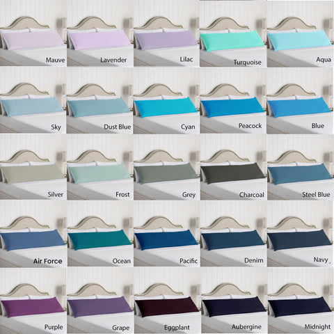 Artex 100% Cotton Body Pillowcase, Solid Colour, 48 x 145 cm, Easy Care - SuperSaverAU - view 1