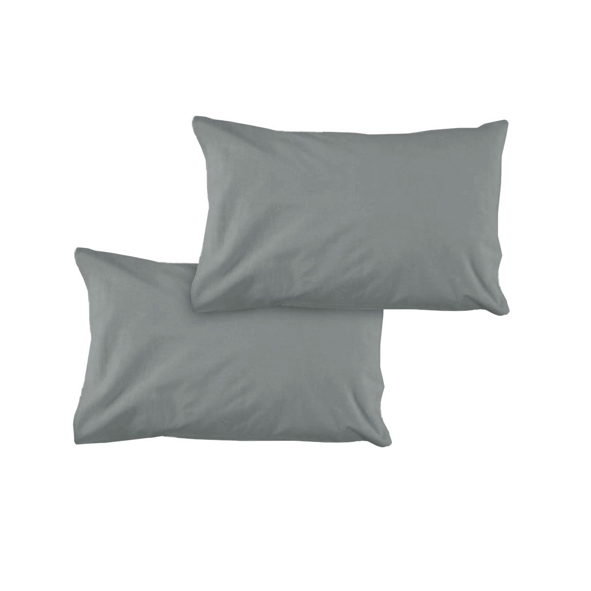 Solid Colour Microfiber Standard Pillowcases 48x73cmx15cm (Flap) Grey - Soft & Durable - SuperSaverAU - view 1