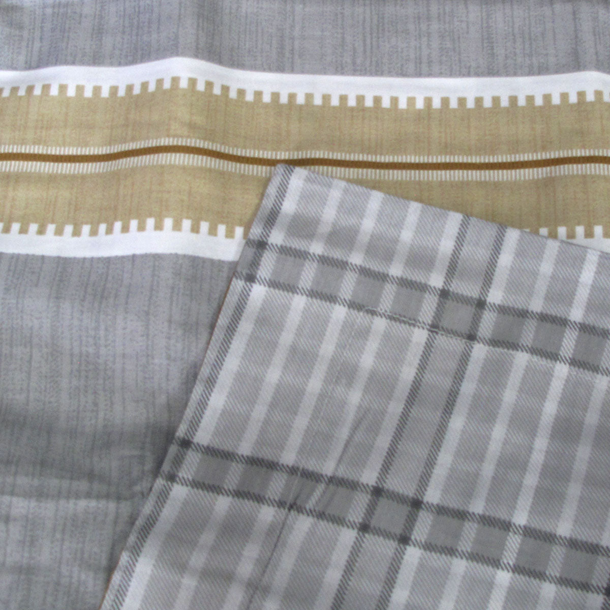 Theodore Grey Reversible Cotton Quilt Cover Set 300TC Queen - Stripes Design - SuperSaverAU - view 1