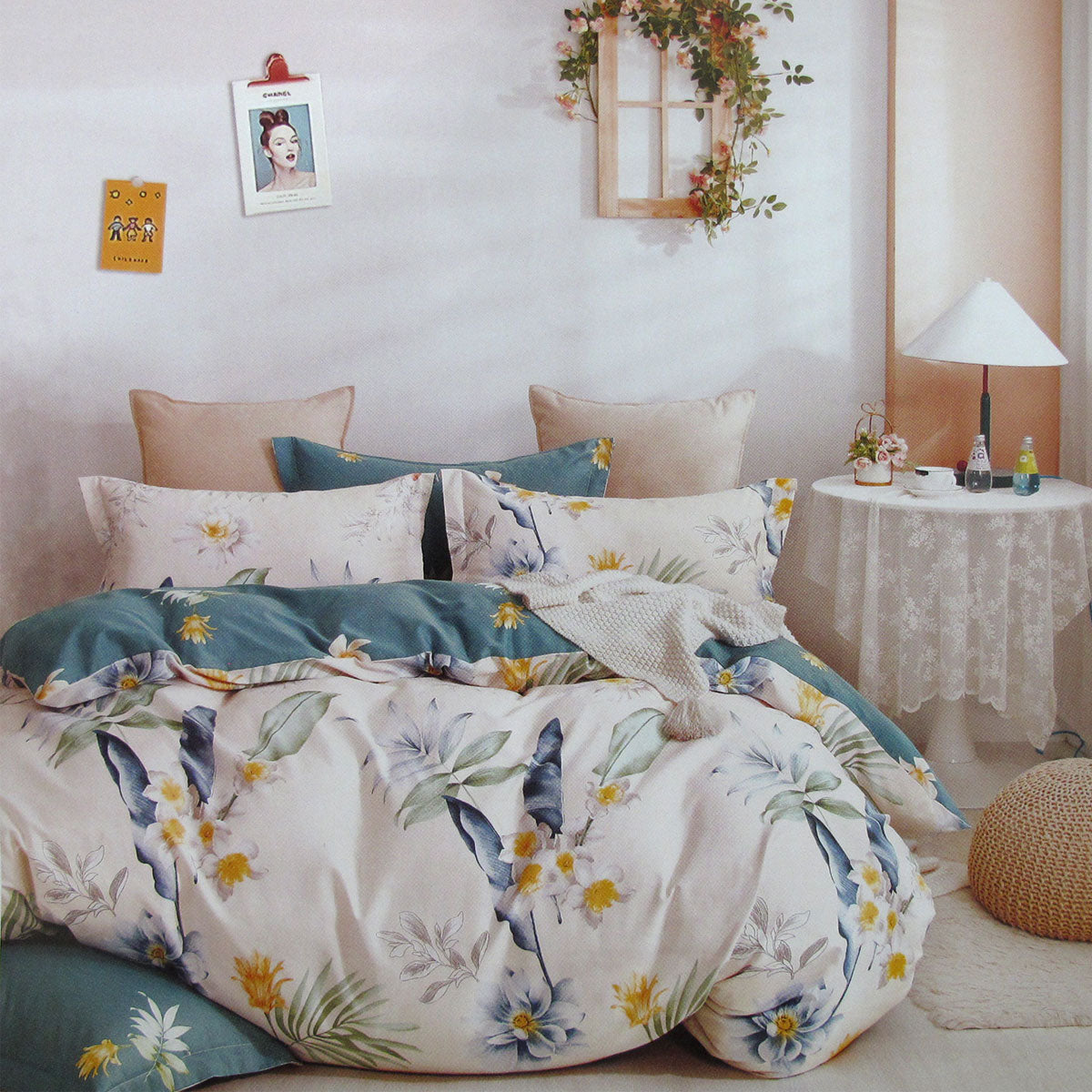 Chloe Home 100% Cotton Reversible Quilt Cover Set King - Floral Design - SuperSaverAU - view 1