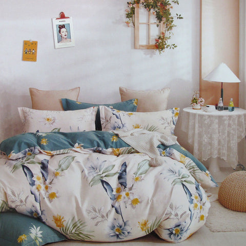 Chloe Home 100% Cotton Reversible Quilt Cover Set Queen - Floral Design - SuperSaverAU - view 1