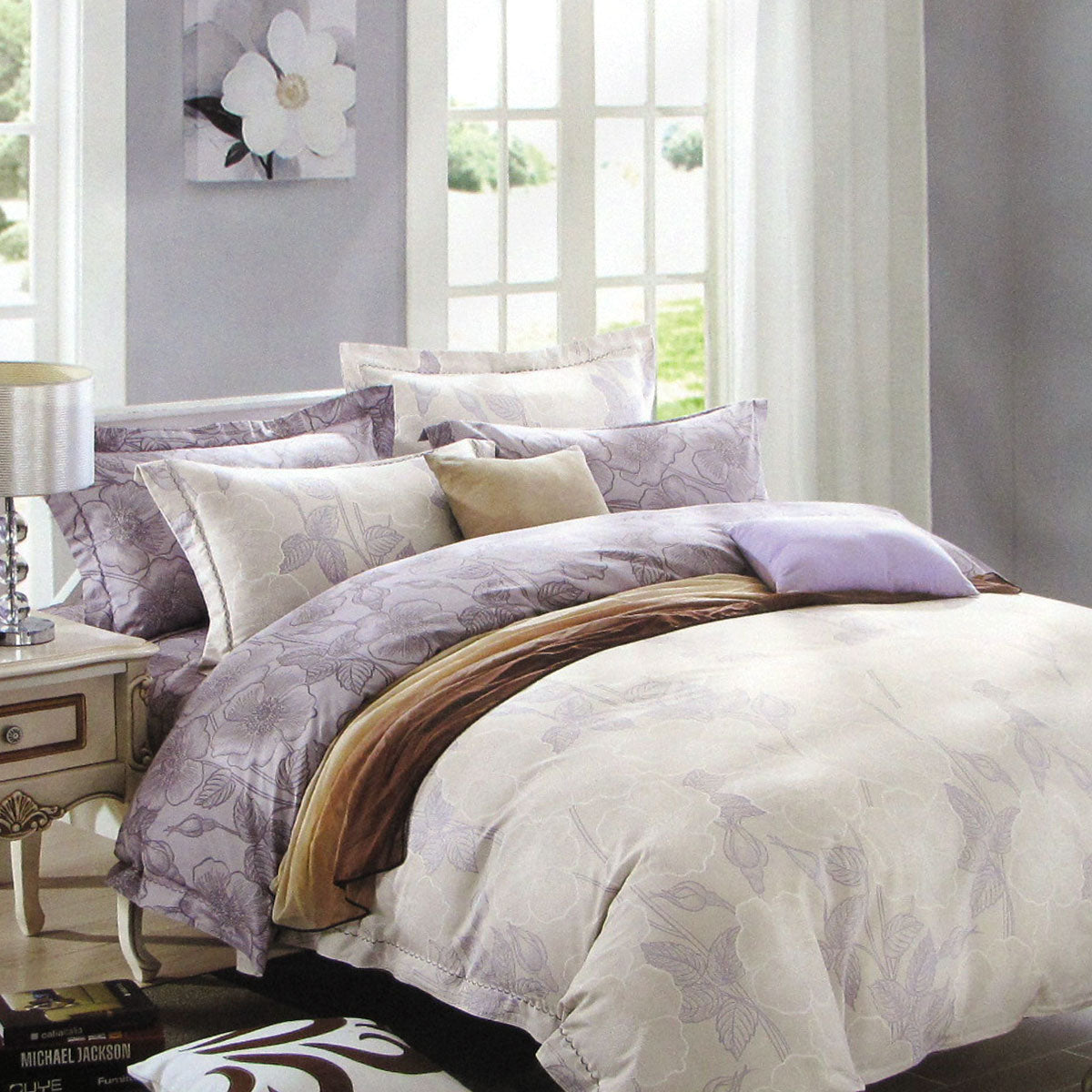 Gilmore 250TC Cotton Reversible Quilt Cover Set King - Floral Print Design - SuperSaverAU - view 1