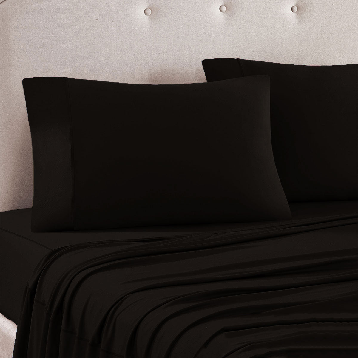 Art Terrace Microfiber Sheet Set Queen 33cm Wall Dark Chocolate - Soft & Breathable - SuperSaverAU - view 1