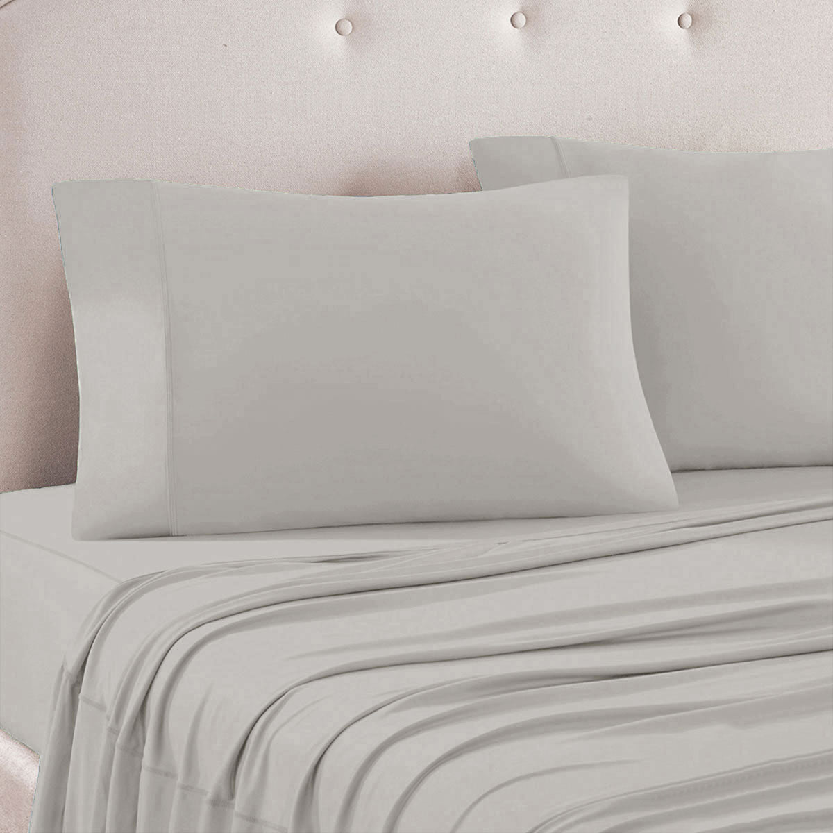 Art Terrace Microfiber Sheet Set King 33cm Wall - Solid Colour Design, Taupe - SuperSaverAU - view 1