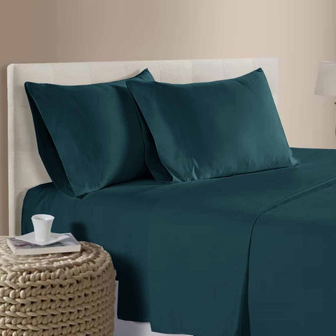 Premium 400TC Cotton Sateen Sheet Set – Dark Teal Queen