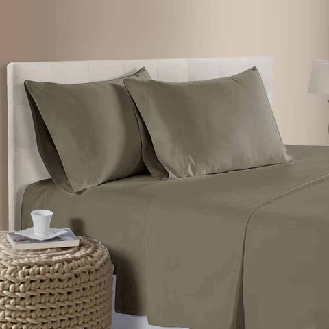 Premium 400TC Cotton Sateen Sheet Set – Mocha King Single