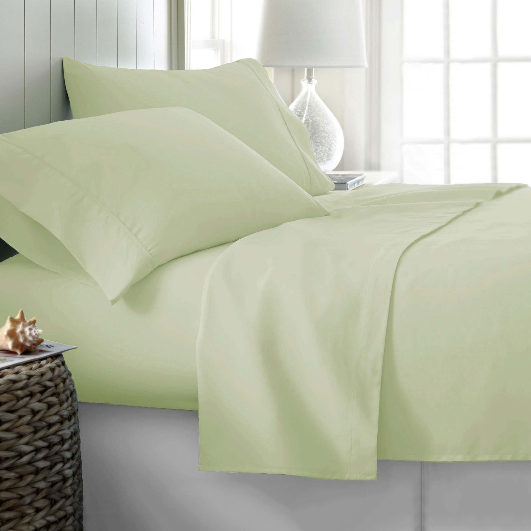 400TC Cotton Sateen Sheet Set Queen - Ivory, 40cm Wall, Breathable, Durable - SuperSaverAU - view 1