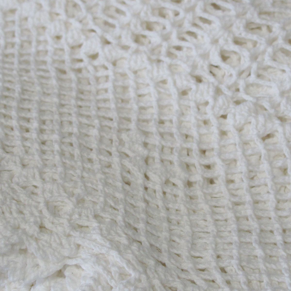White Knitted Crochet Cotton Tablecloth Square 137 x 137 cm Scalloped Edging 4-Seater - SuperSaverAU - view 4