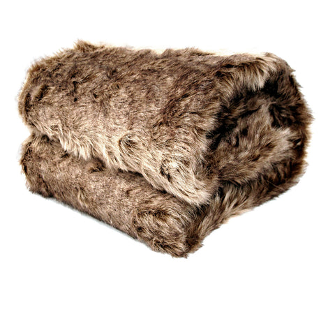 Faux Fur Animal Throw Rug Mexican Wolf 127 x 152 cm - Soft Polyester, Machine Washable - SuperSaverAU - view 1