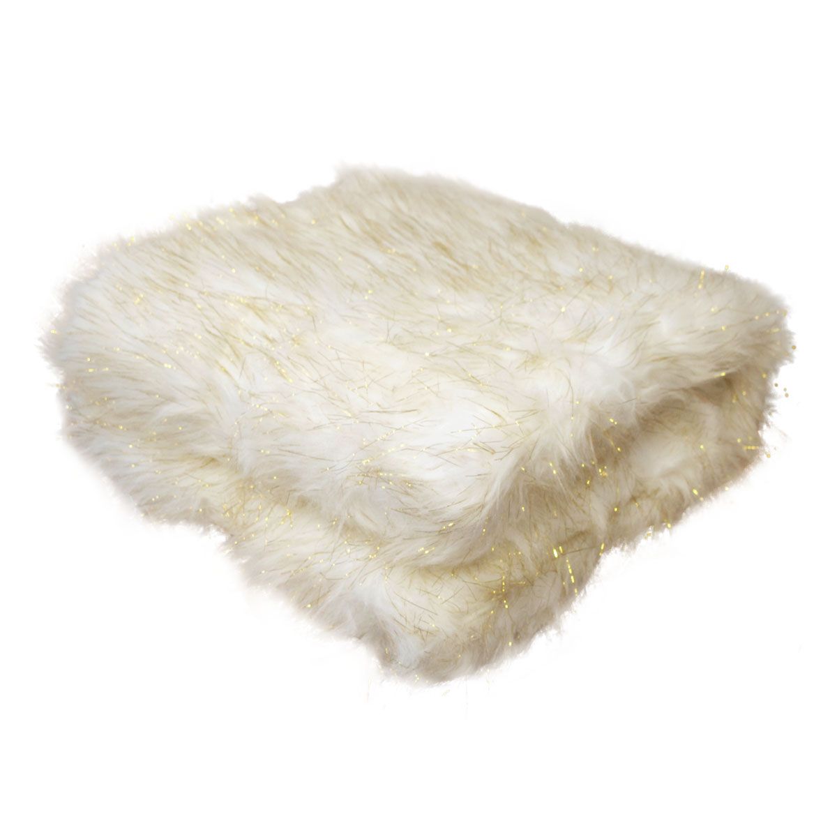 Camille Gold Cream Faux Fur Throw Rug 127 x 152 cm - SuperSaverAU - view 1
